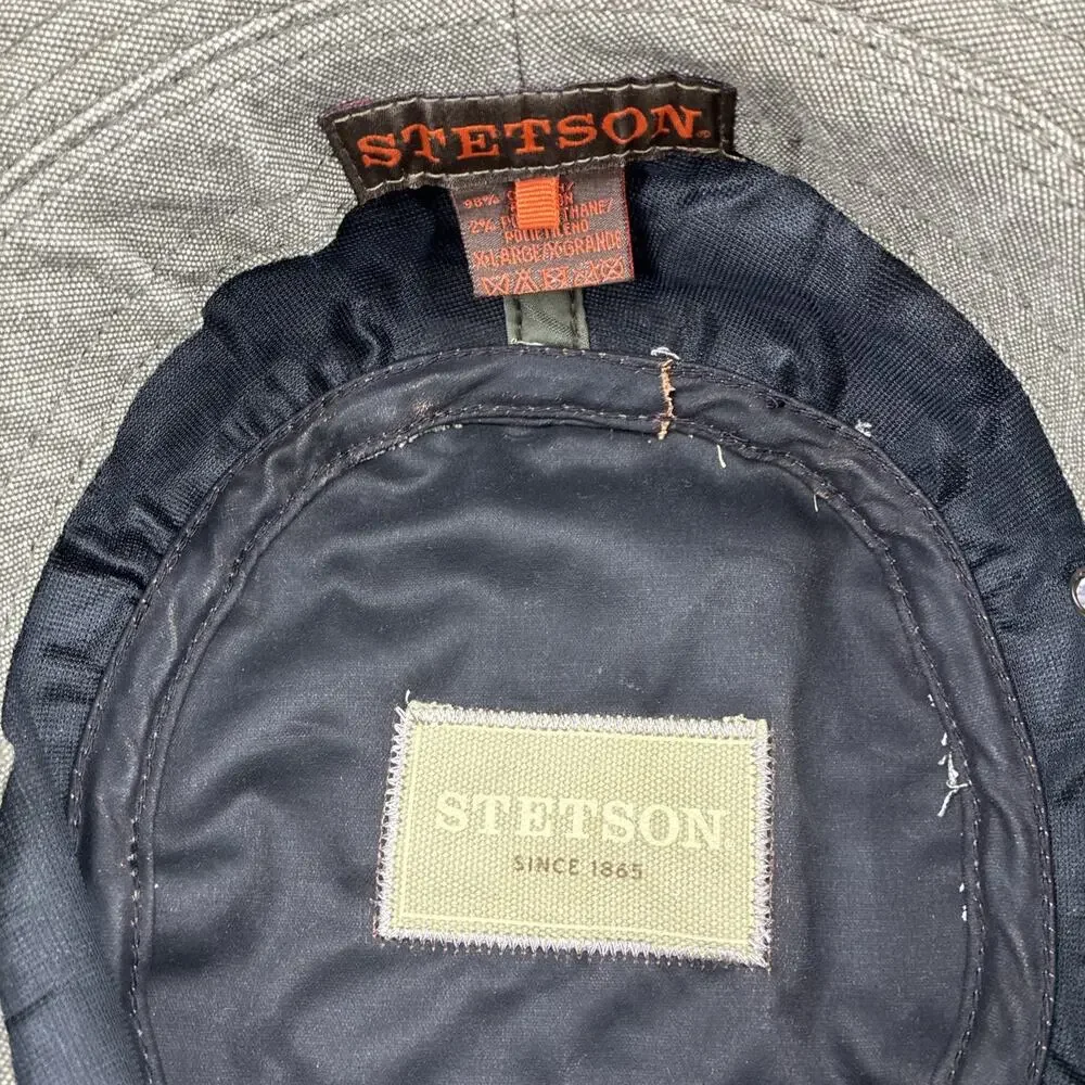 Stetson Oxford Bucket Hat XL Brown Beige Canvas Safari Outdoor Fishing Hiking